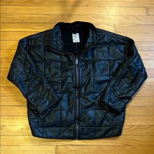 Free People Dolman Vegan Leather Bomber Jacket